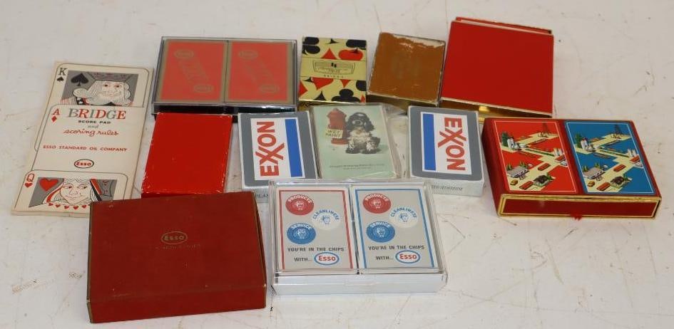 Group of 12 Esso, Enjay, and Exxon Playing Cards and Bridge Score Pad (1 of 5)