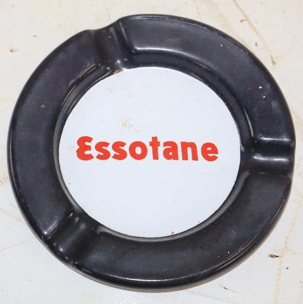 Porcelain Essotane Advertising Ashtray: 5.5" x 5.5"