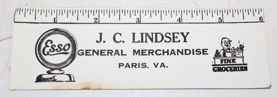 Early Esso Advertising Ruler Ink Blotter: 6" x 2"