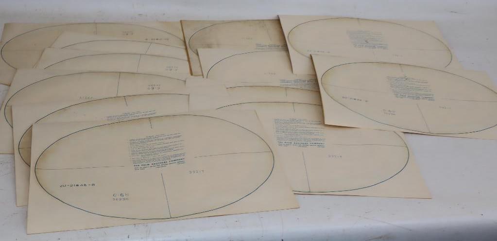 Group of 12 Oval Esso 1968 Gas Pump Decals: 15.5" x 11" each