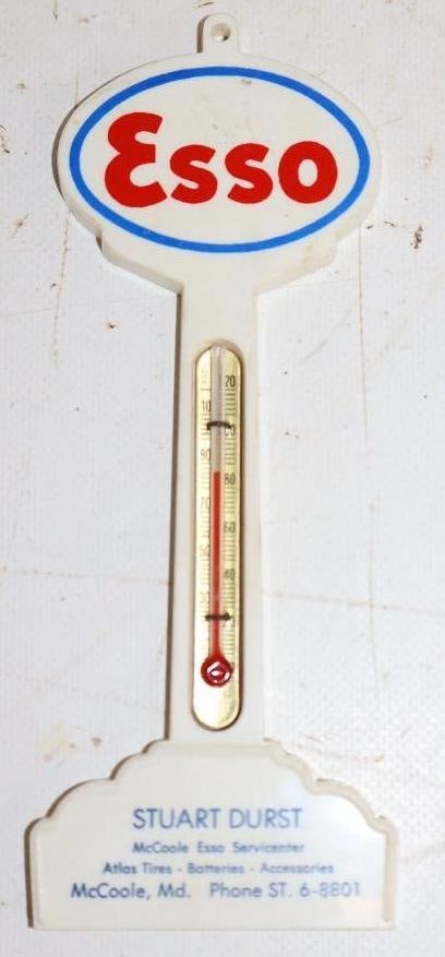 Esso Gas Station Pole Sign Thermometer (1 of 2)