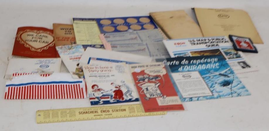 Group of 19 Esso, Humble, and Exxon Advertising Paper and Give-Aways: Largest is 8" x 10.5"