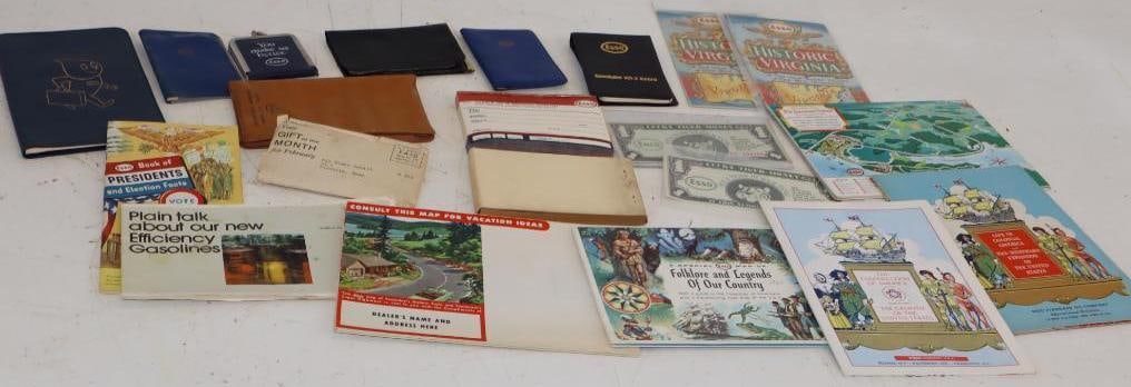 Group of 21 Esso Advertising Notepads, Books, and Maps: Largest is 9" x 6"