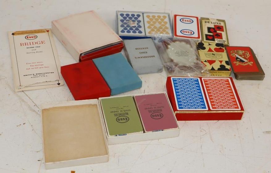 Group of 13 Esso and Exxon Playing Cards and Bridge Score Pad (1 of 5)