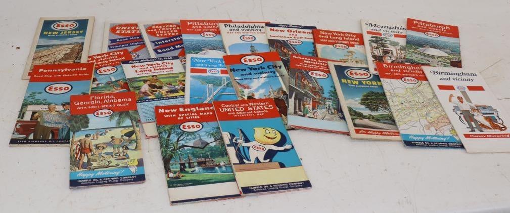 Group of 21 Esso Gas Station Road Maps (1 of 10)
