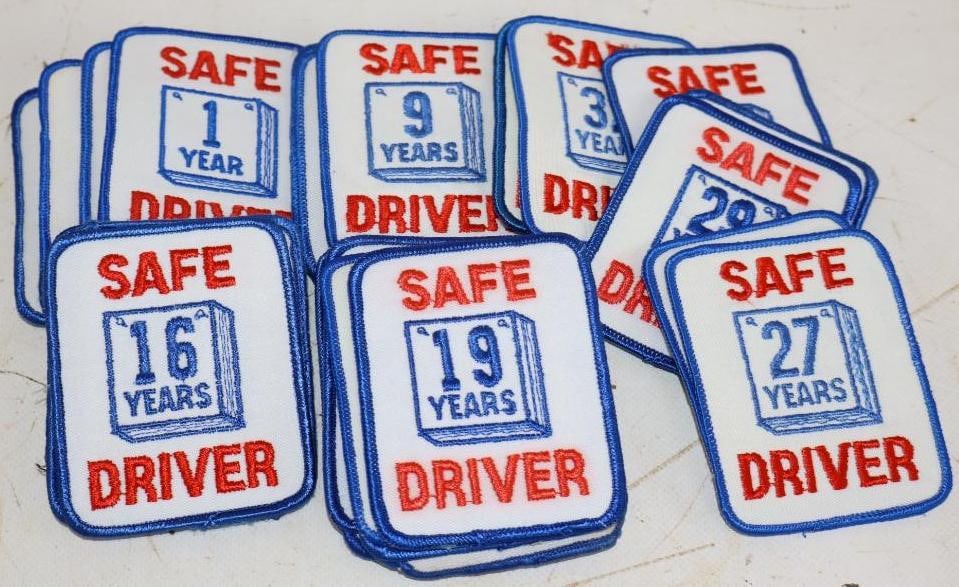 Group of 27 Different Exxon Safe Driver Achievement Coat Patches: 2.5" x 3.5" each