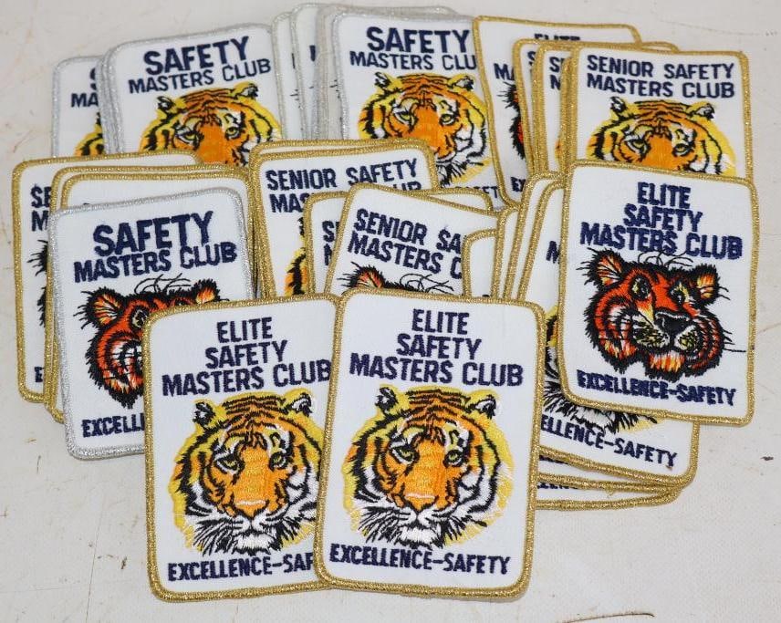 Group of 32 Elite and Senior Safety Exxon Oil Coat Patches with Tiger (1 of 2)