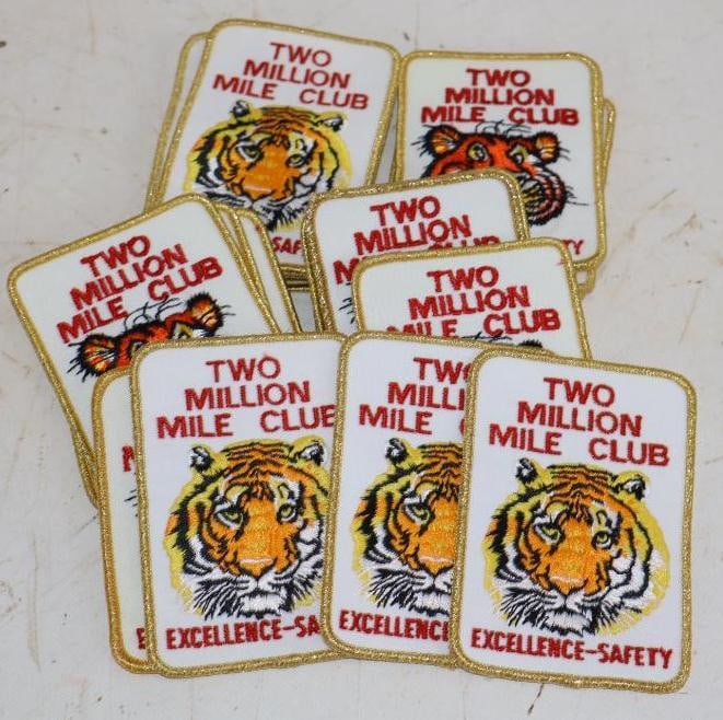 Group of 24 Exxon Coat Patches with Tiger 2 Million Mile Driver Club: 3" x 4"