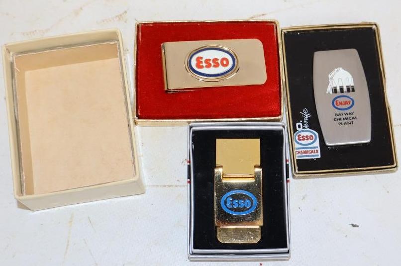 Group of 3 Esso and Enjay Advertising Money Clips in Original Boxes (1 of 2)