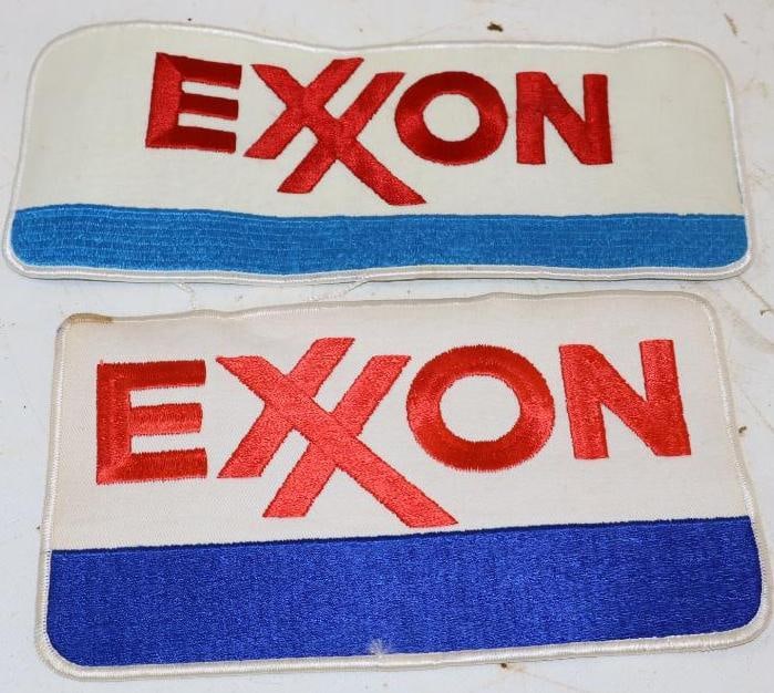 Group of 2 Large Exxon Coat Patches: Largest is 10" x 4"