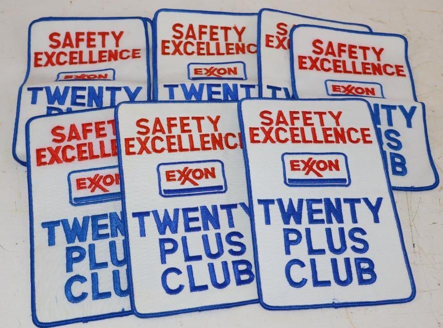 Group of 9 Exxon Safety Excellence 20 Pus Club Coat Patches: 5" x 8" each