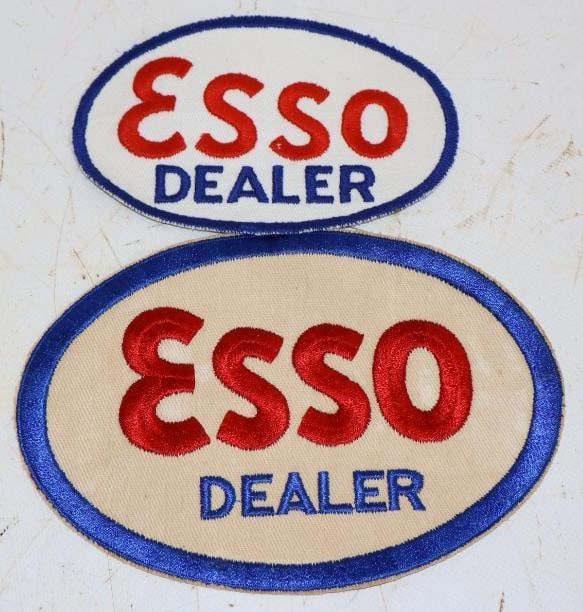 Group of 2 Esso Dealer Coat Patches: Largest is 7" x 5"