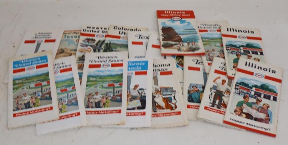 Group of 18 Enco Gas Station Road Maps: Largest is 9" x 4"