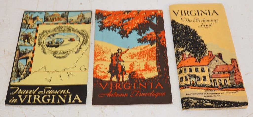 Group of 3 Virginia "The Beckoning Land" Travel Season Guide Book and Road Maps (1 of 2)