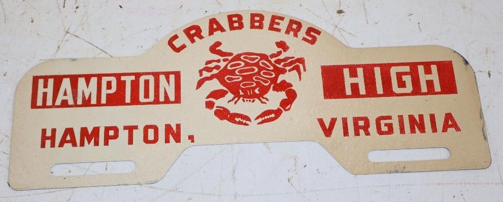 Hampton High School Crabber License Plate Topper: 11" x 4.25"