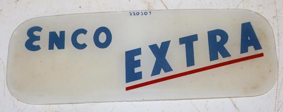 Enco Extra Curved Gas Pump Ad Glass: 10" x 3.5"