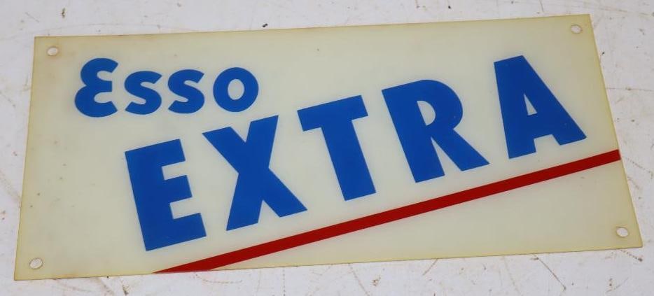 Esso Extra Plastic Gas Pump Ad Panel: 13" x 6"