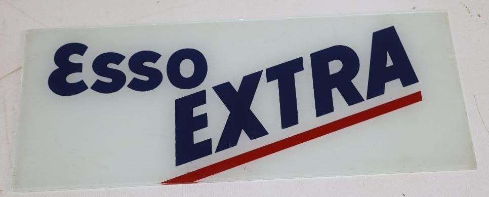 Esso Extra Gas Pump Ad Glass (1 of 2)