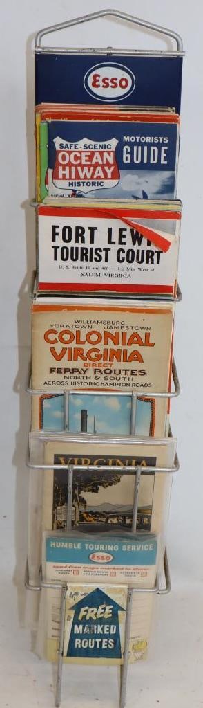 Esso Touring Service Map Rack with 56 Maps and Tour Guides (1 of 5)