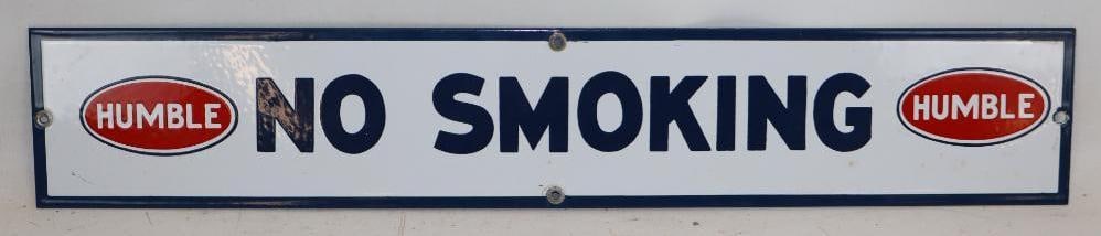 Humble Oil Company SSP Porcelain No Smoking Sign (1 of 4)
