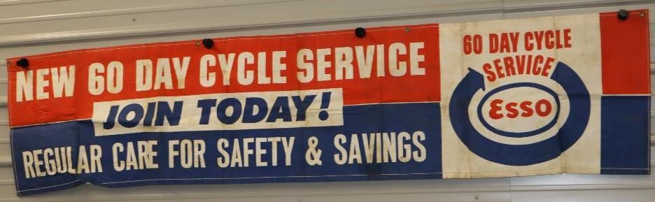 Esso Day Cycle Service Advertising Canvas Banner (1 of 7)