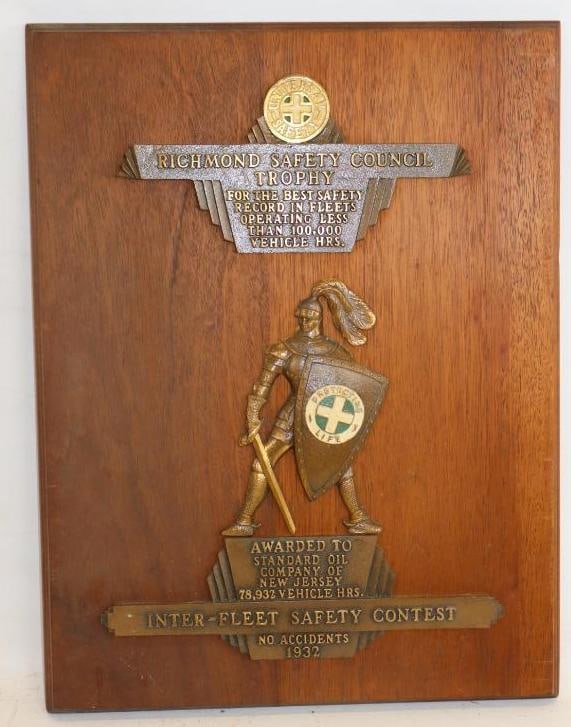 1932 Universal Safety No Accidents Inter-Fleet Contest Award Winner Standard Oil of NJ (1 of 3)