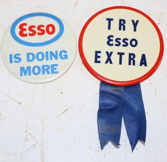 Group of 2 Esso Extra "Is Doing More" Advertising Pin Back Badges (1 of 2)