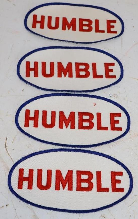 Group of 4 Humble Oil Advertising Coat Patches: 8" x 4" each