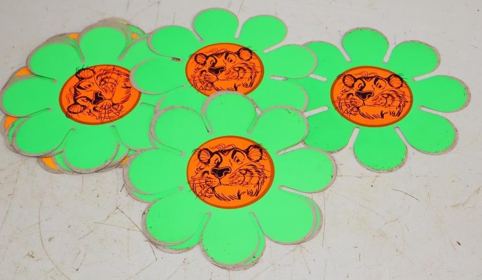 Group of 22 Esso Tiger Neon Colored Flower Decals (1 of 5)