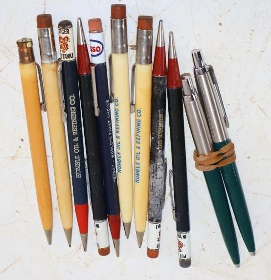 Group of 11 Esso and Humble Advertising Pens and Pencils: Longest is 5.5"