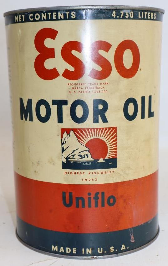 Colonial Beacon Esso Uniflo 5 Quart Oil Can (1 of 3)
