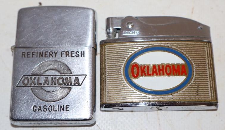 Group of 2 Oklahoma Gasoline Zippo & Zippo Style Lighters (1 of 2)