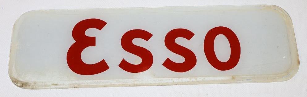 Esso Gas Pump Ad Glass Lense: 11.75x3.5