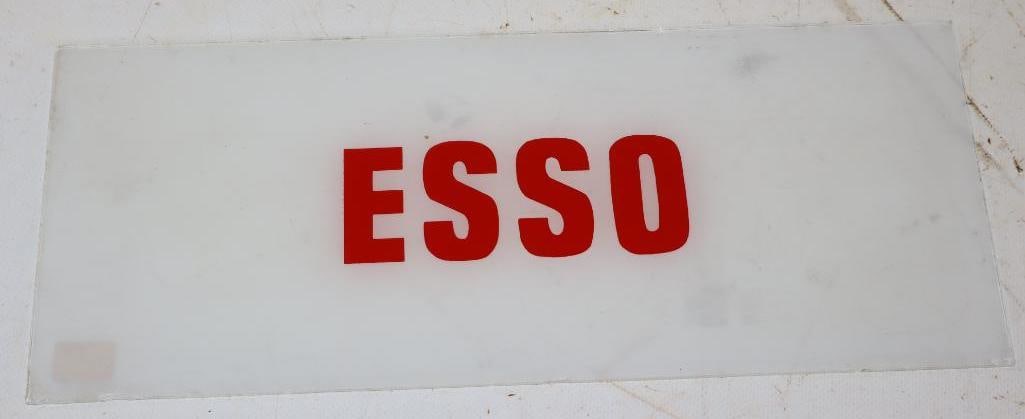 Esso Gas Pump Ad Glass Lense: 12.25x5