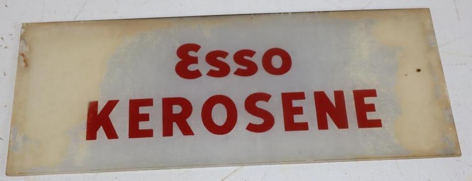 Esso Kerosene (Red) Gas Pump Ad Glass Lense (1 of 2)