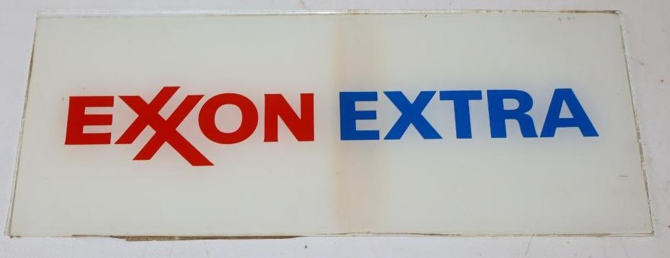 Exxon Extra Gas Pump Ad Glass Lense: 12.25x5