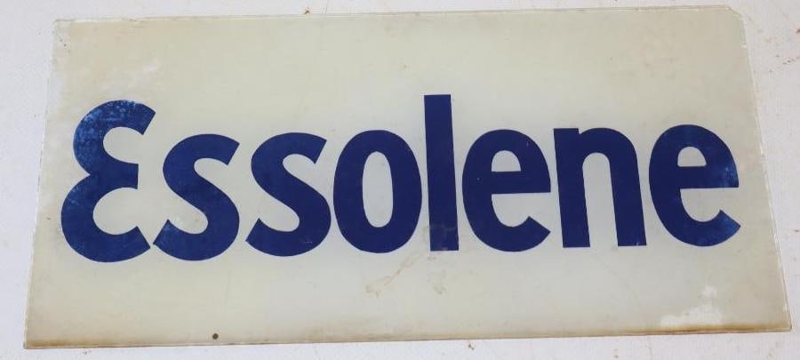 Essolene Gas Pump Ad Glass Lense: 10.25x5