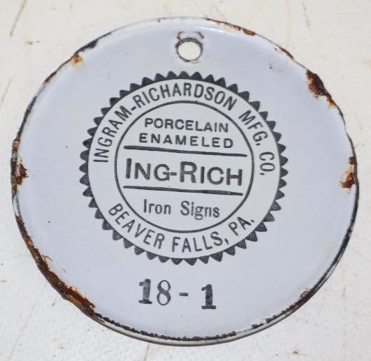 Ing-Rich Porcelain Enameled 18-1 Blue/Grey Color Sample: 3.25" x 3.25"
