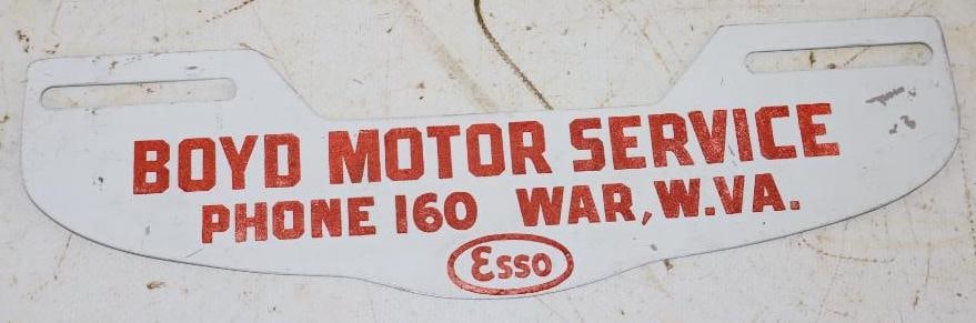 Boyd Motor Service Reflective Esso License Plate Topper: 10" x 3"