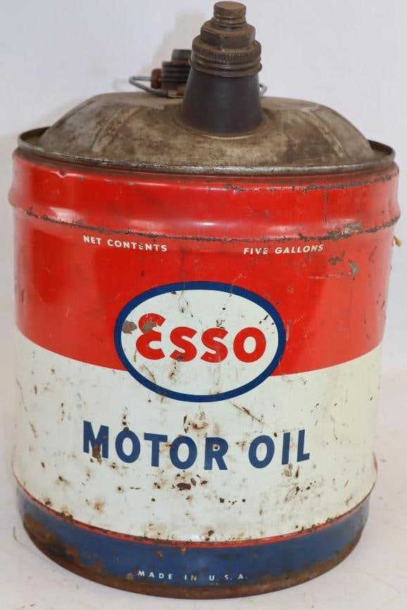 Esso 5 Gallon Oil Can: 12" x 12" x 16"