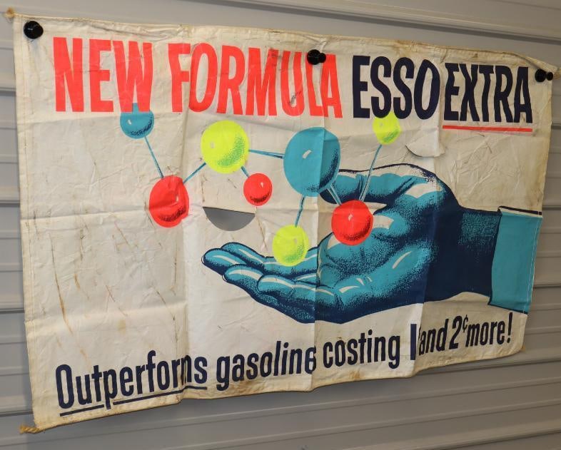 Esso New Formula Extra Out Performs Gasoline Costing 1 Cent & 2 Cents More Canvas Banner (1 of 5)