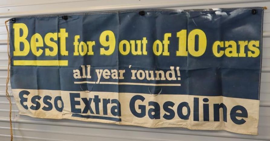 Esso Extra Gasoline Best for 9 out of 10 Cars All Year Round Canvas Banner (1 of 5)