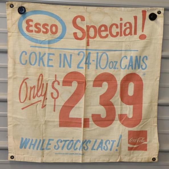 Esso Special Coke in 24-10 Oz. Cans Only $2.39 While Stocks Last, Cotton Banner (1 of 4)