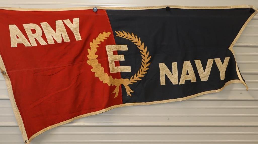 WWII Army E Navy Canvas Banner (1 of 6)