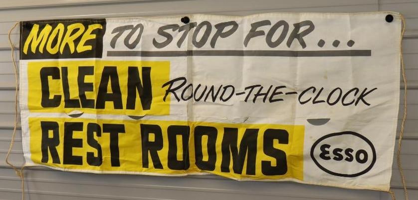 Esso More to Shop for Clean Round-the-Clock Restrooms Canvas Banner (1 of 5)