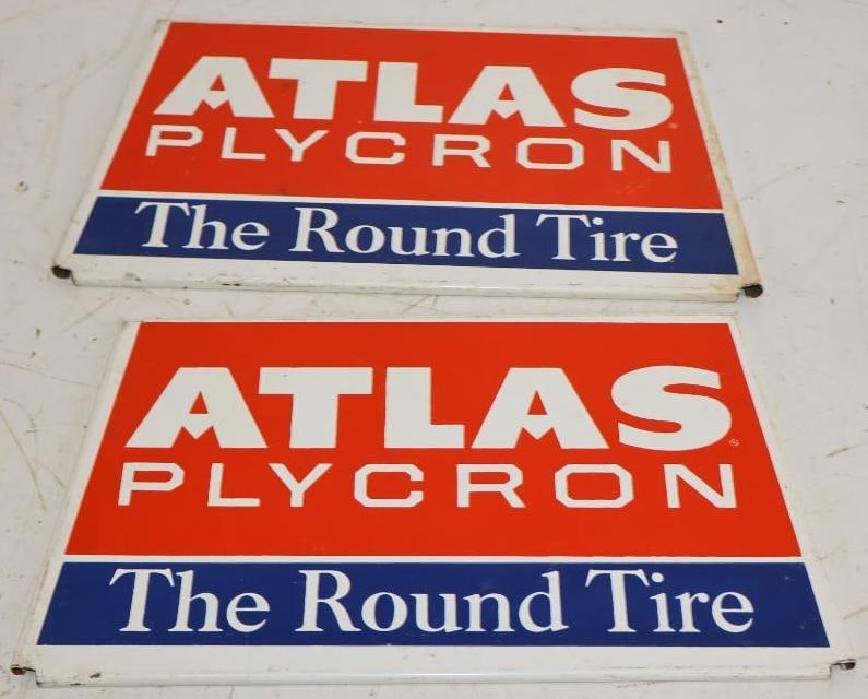 Group of 2 Atlas Plycron Tire Display Sides: 7x14 Each
