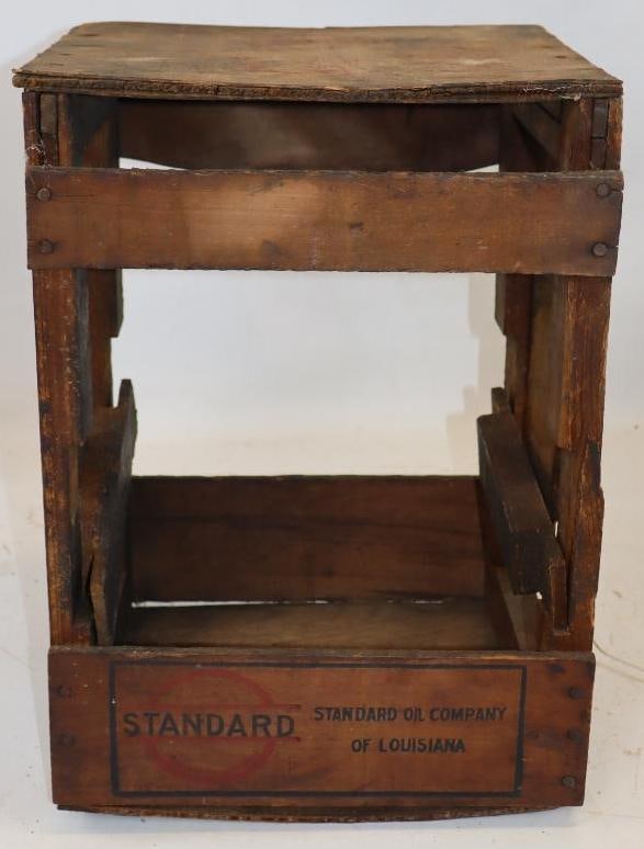 Stanocola Square 5 Gallon Oil Can Wooden Tipping Dispenser Crate: 11.25x10.5x16