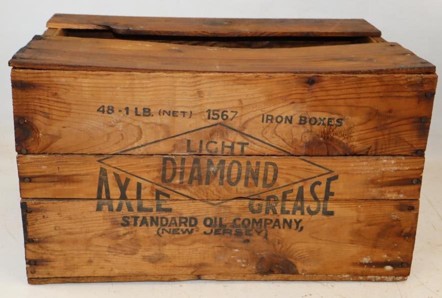 Standard Oil of NJ Light Diamond 48 1lbs Axle Grease Wooden Shipping Crate (1 of 4)