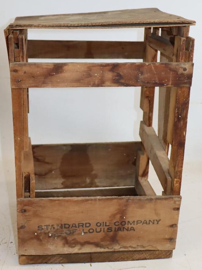 Stanocola Square 5 Gallon Oil Can Wooden Tipping Dispenser Crate: 11.25x10.5x16