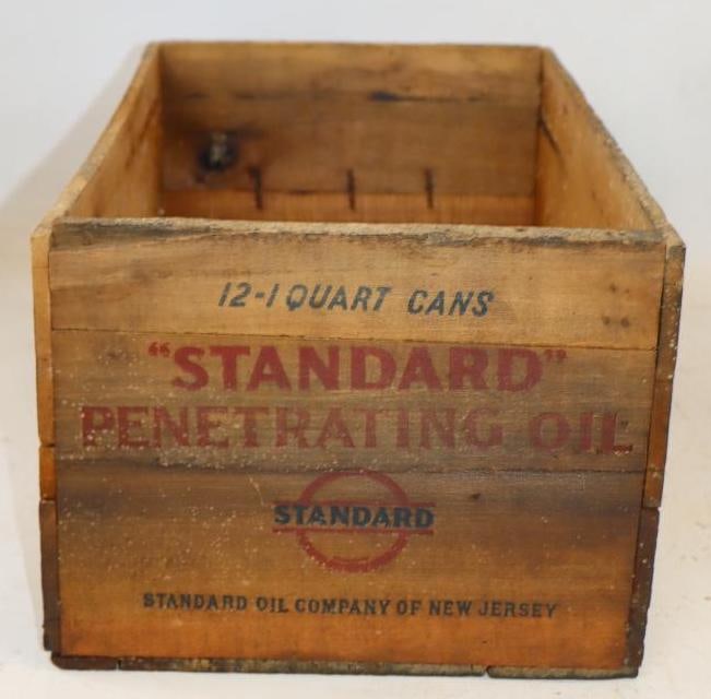 Standard Oil of NJ 12 1 qt Penetration Oil Wooden Shipping Crate: 10x7.75x16